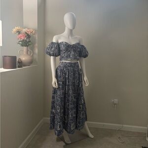 Abercrombie & Fitch Blue Maxi A-Line Skirt